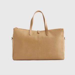 Quince Italian Leather Triple Compartment Weekender - Golden Tan